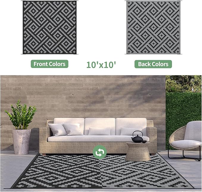 GENIMO Outdoor Rug Waterproof, Lightweight Large RV Camping Mat - Image 4