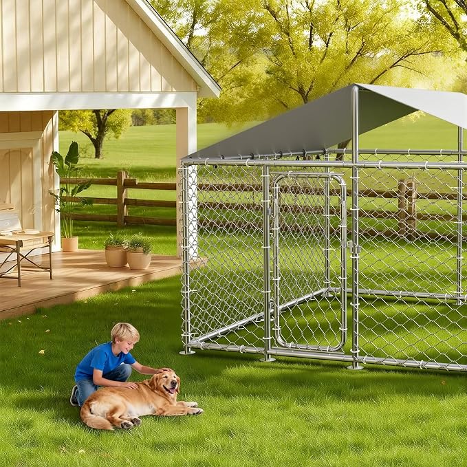 7.8'x7.8' Outdoor Dog Kennel, Heavy-Duty Dog Enclosure - Image 8