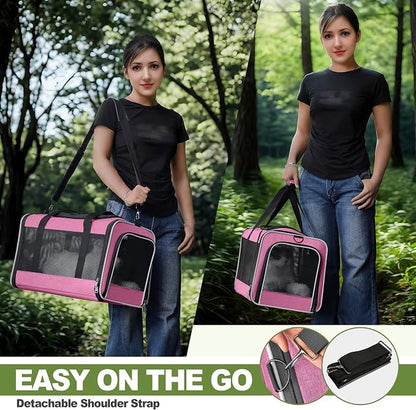 Cat Carrier 18x11x11 Delta Airline Approved, Easy Load Soft Pet Plane Travel - Image 7
