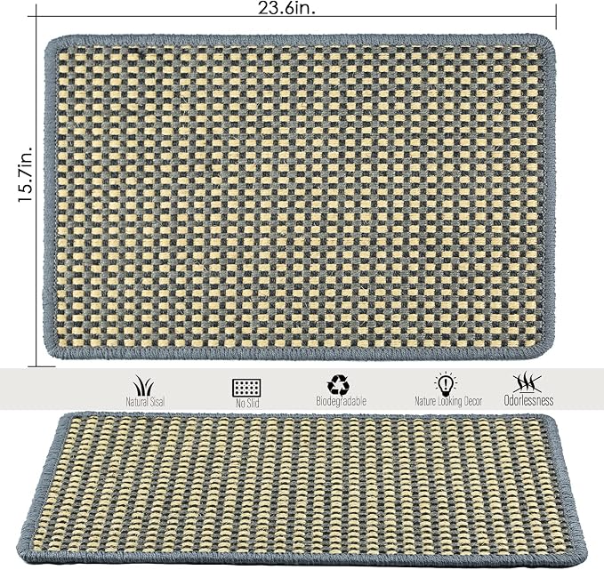 Cat Scratching Mat, 23.6 x 15.7inch Sisal Cat Scratchers - Image 2