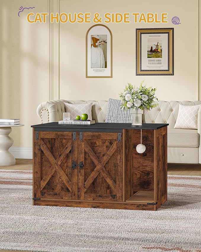 Cat Litter Box Enclosure, Hidden Litter Box Cabinet Furniture - Image 2
