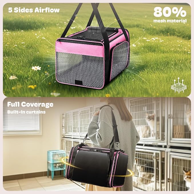 Top and 2 Sides Expandable Pet Carrier 17x11x9.5, TSA Airline Approved Small - Image 3