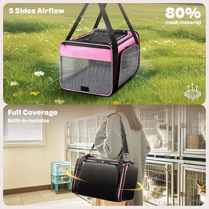 Top and 2 Sides Expandable Pet Carrier 17x11x9.5, TSA Airline Approved Small - Image 3
