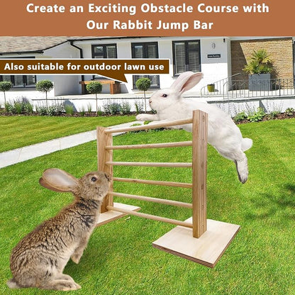 Hamiledyi Rabbit Jump Bar Rabbit Adjustable Hurdles Wooden Obstacle Exercise - Image 5