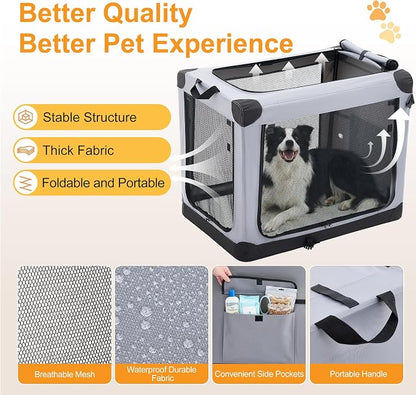 Dog Travel Crate 42 Inch, Portable Soft-Sided Travel Carriers - Image 5