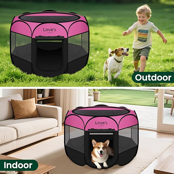 Love's cabin Pet Puppy Dog Playpen, Large Dog Tent Crates Cage Indoor/Outdoor - Image 6