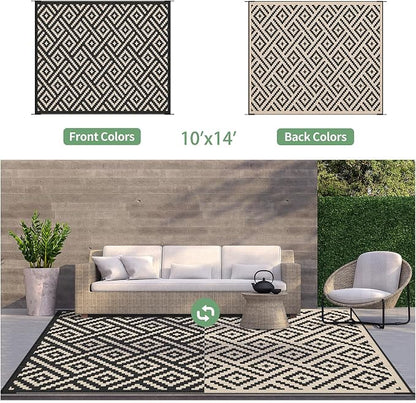 GENIMO Outdoor Rug for Patio Clearance, Reversible Plastic Straw Rugs for RV - Image 4