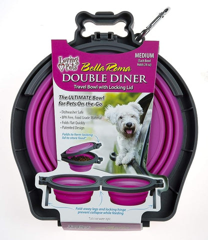 Loving Pets - Bella Roma Double Diner Portable Travel Dog Bowls Collapsible - Image 7