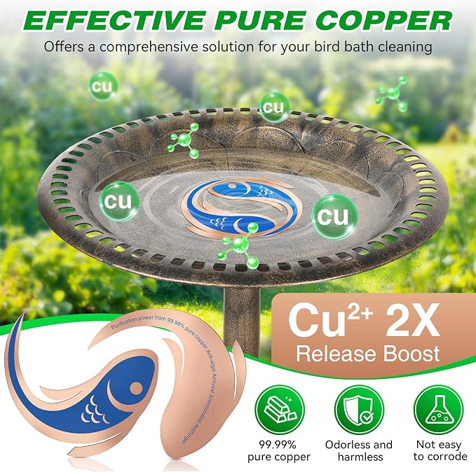 Saillong 2 Pack Bird Bath Copper Disk, Reinforced 99.99% Pure Copper Bird Bath - Image 4