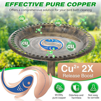 Saillong 2 Pack Bird Bath Copper Disk, Reinforced 99.99% Pure Copper Bird Bath - Image 4