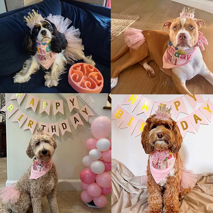 ADOGGYGO Dog Birthday Hat Bandana Girl - Image 2