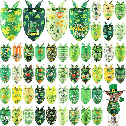 Chunful 50 Pcs St. Patrick's Day Dog Bandanas Bulk by Chunful