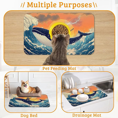 Dog Bowl Mat, Cat Shark Pet Feeding Mat - Image 7