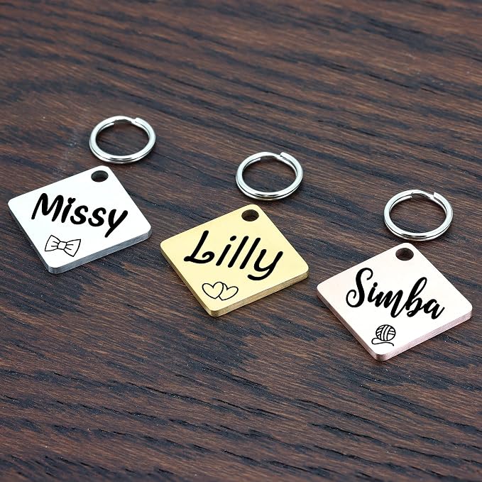 Ultra Joys Cat ID Tag Personalized Pet Tags, Durable Stainless Steel Small Pet - Image 2