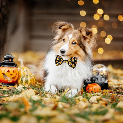 Halloween Dog Bow Tie Collar, Holiday Candy Corn Collar - Image 4