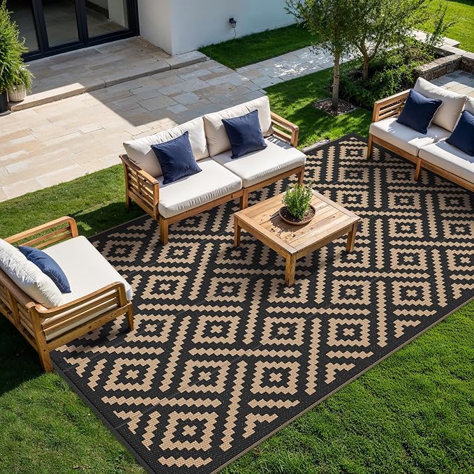 GENIMO Outdoor Rug for Patio Clearance, Reversible Plastic Straw Rugs for RV - Image 3