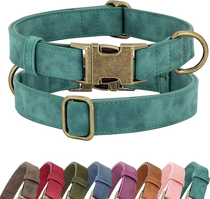 Didog Soft PU Leather Dog Collar, Stylish Quick Released Dog Collars by Didog