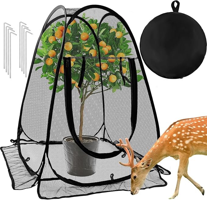 Pop Up Mesh Plant Protectors from Animals, Large Plant Netting Guard Cover by Waybas