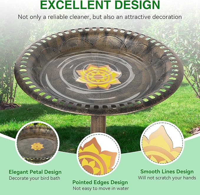 Saillong 1 Pack Bird Bath Copper Disk, Reinforced 99.99% Pure Copper Bird Bath - Image 4