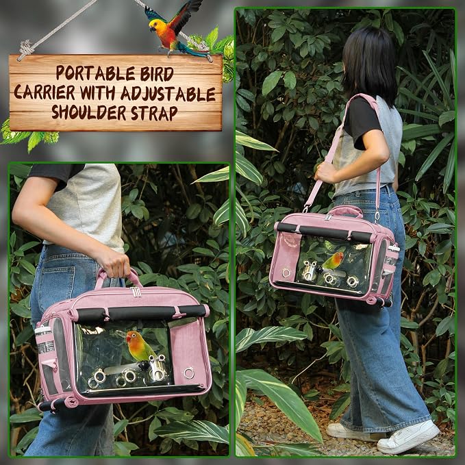 Suertree Bird Carrier Airline Approved, Bird Travel Cage - Image 4