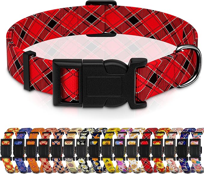 Christmas Plaid Dog Collar, Classical Boys Girls Puppy Collar by Seyezo