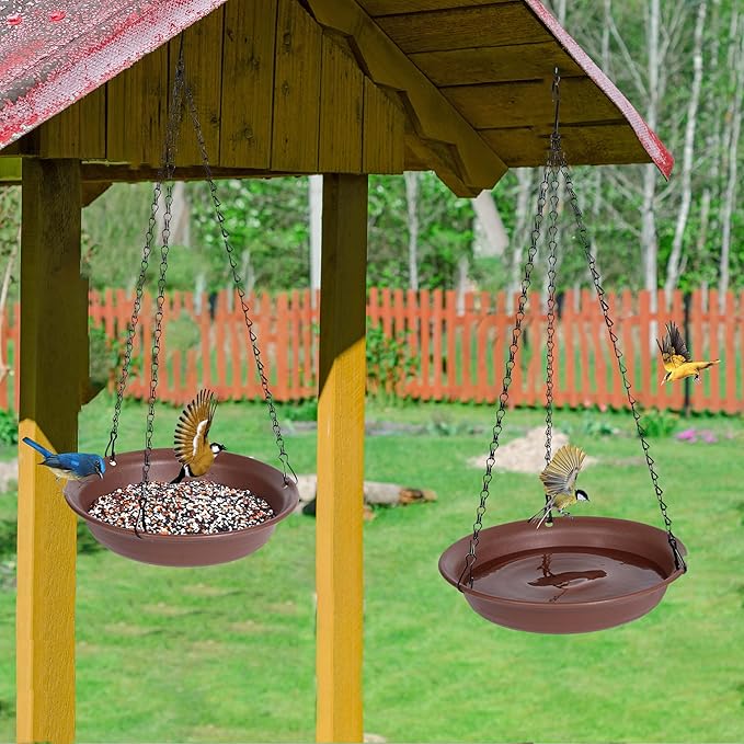 Hanging Bird Bath for Outside, VUWEZ Hanging Birdbath & Bird Feeder for Outdoors - Image 4