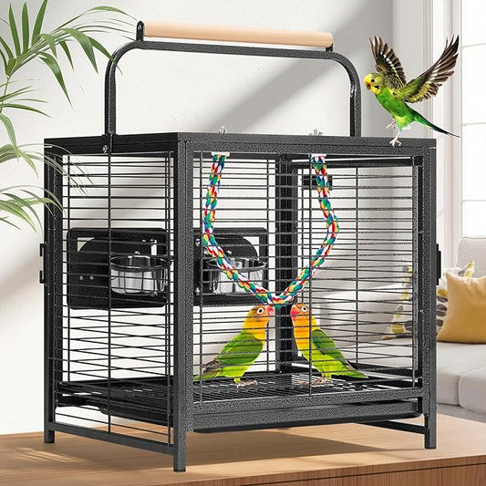 VIVOHOME 19 Inch Wrought Iron Bird Travel Carrier Cage by VIVOHOME