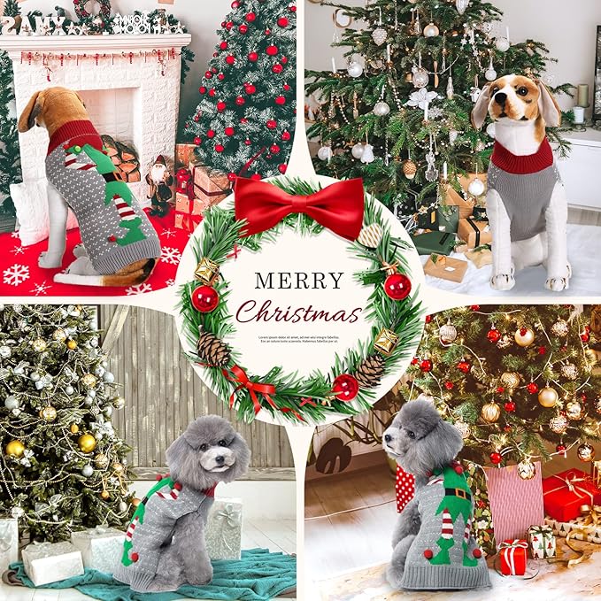 Dog Cat Ugly Christmas Sweater Boy Girl Xmas Pet Clothes Holiday Puppy Costume - Image 7