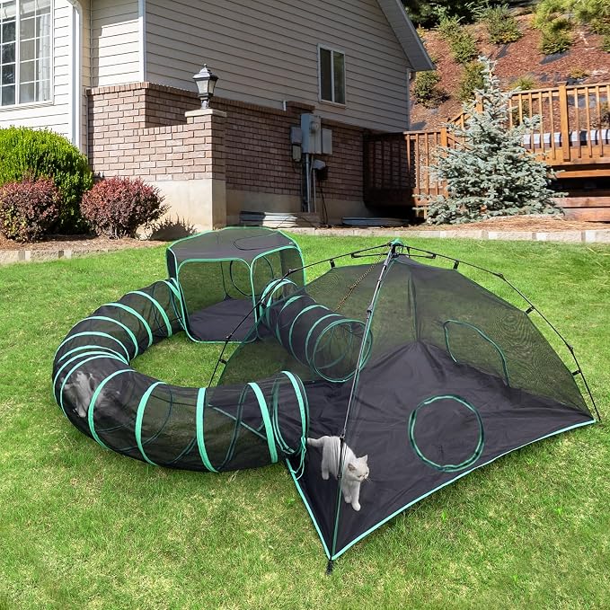Cat Tents for Outside, Foldable Pet Playpen by Pawtenda