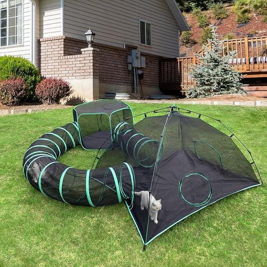 Cat Tents for Outside, Foldable Pet Playpen by Pawtenda