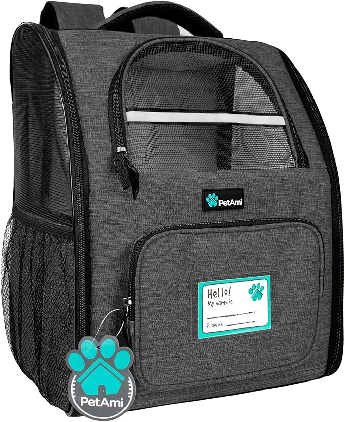 PetAmi Dog Backpack Carrier for Small Large Cat, Ventilated Pet Hiking Backpack by PetAmi