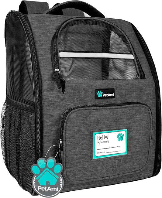 PetAmi Dog Backpack Carrier for Small Large Cat, Ventilated Pet Hiking Backpack by PetAmi