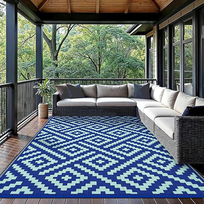 GENIMO Outdoor Rug for Patio Clearance, Reversible Plastic Straw Rugs for RV - Image 2