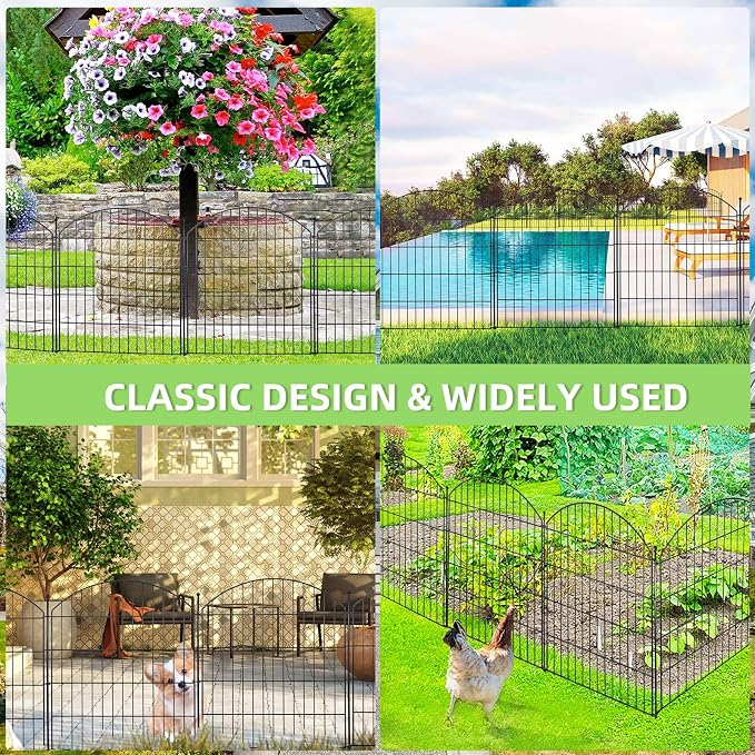 Decorative Garden Fence 32in x24ft, 10 Pack No Dig Fence Animal Barrier - Image 5