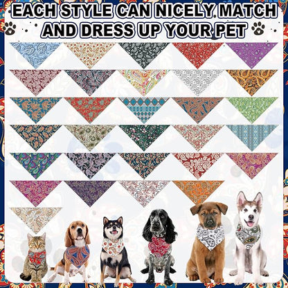 Aliceset 180 Pcs Paisley Dog Bandana Bulk Retro Bandanas - Image 3