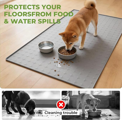 Extra Large 34x22 Inch Silicone Pet Food Mat - Image 4