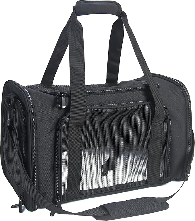 Soft Sided Carrier for Small Medium Cats Dogs, Removable Pad Collapsible Travel by NextFri