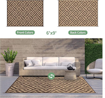 GENIMO Outdoor Rug for Patio Clearance, Lightweight Waterproof RV Camping Mat - Image 3