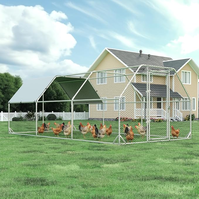 Large Metal Chicken Coop, Walk-in Chicken Run by 4ever2buy