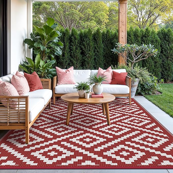 GENIMO Outdoor Rug for Patio Clearance, Lightweight Waterproof RV Camping Mat - Image 3