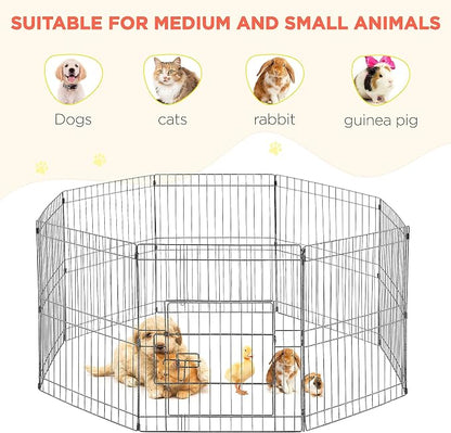 Yaheetech 24" High 8 Panel Foldable Metal Dog Exercise Pen Pet Playpen Dog - Image 5