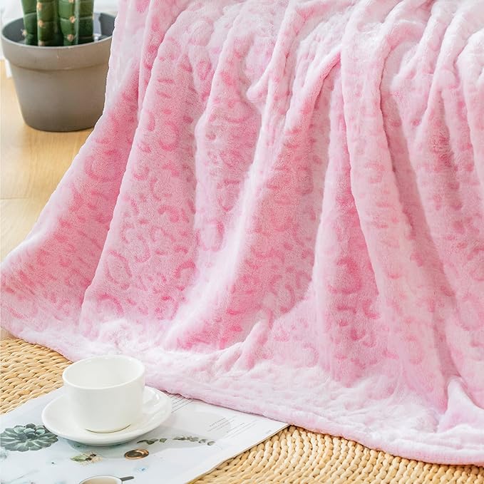 Bnuitland Leopard Print Fleece Flannel Throw Blanket - Image 2