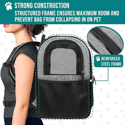 PetAmi Dog Backpack Carrier for Small Large Cat, Ventilated Pet Hiking Backpack - Image 6