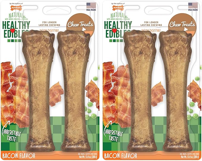 Nylabone Healthy Edibles Natural Dog Chews, Long Lasting Bones by Nylabone
