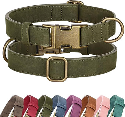 Didog Soft PU Leather Dog Collar, Stylish Quick Released Dog Collars by Didog