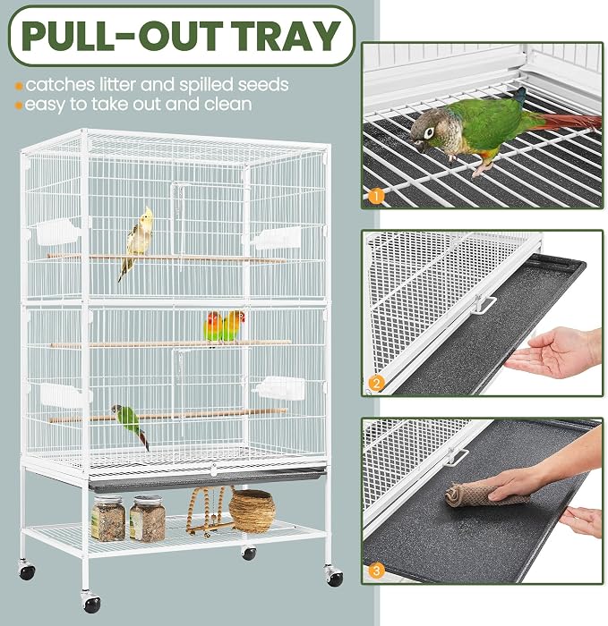 Yaheetech 52inch Bird Cage Extra Large Parakeet Parrot Cage - Image 6