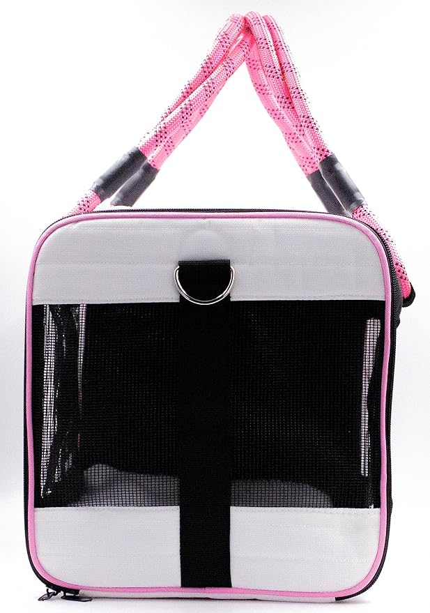 Buddy's Best Airline Approved Pet Carrier – White & Pink Heavy Duty, Fits Under - Image 6