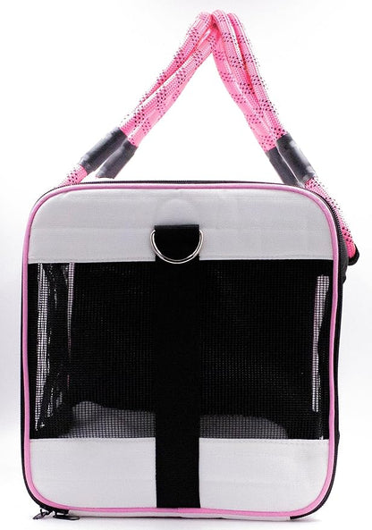 Buddy's Best Airline Approved Pet Carrier – White & Pink Heavy Duty, Fits Under - Image 6