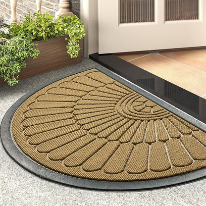 tchdio Door Mat Outdoor Indoor Entrance Doormat-Semicircular Durable Rubber Non by Tchdio