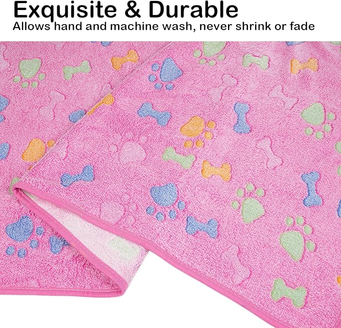 Dono 1 Pack 6 Dog Blankets, Soft Fluffy Fleece Pet Blanket Warm Sleep Mat Paw - Image 5